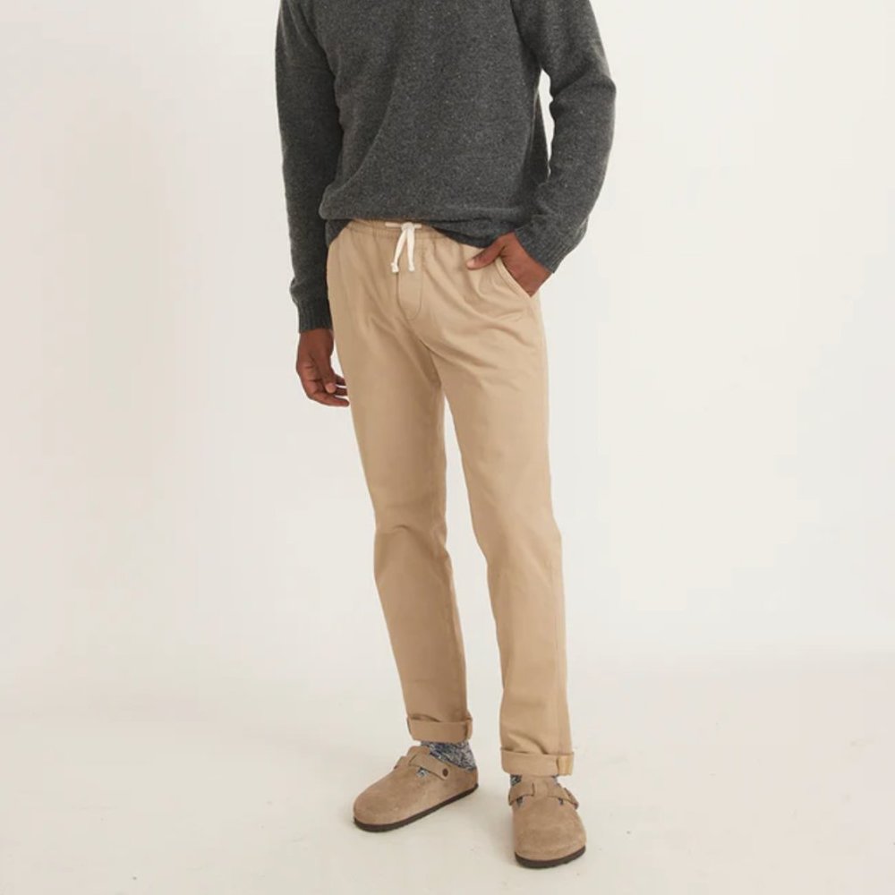 MARINE LAYER Saturday Pant Faded Khaki Tan Cream Neutral {Z9}